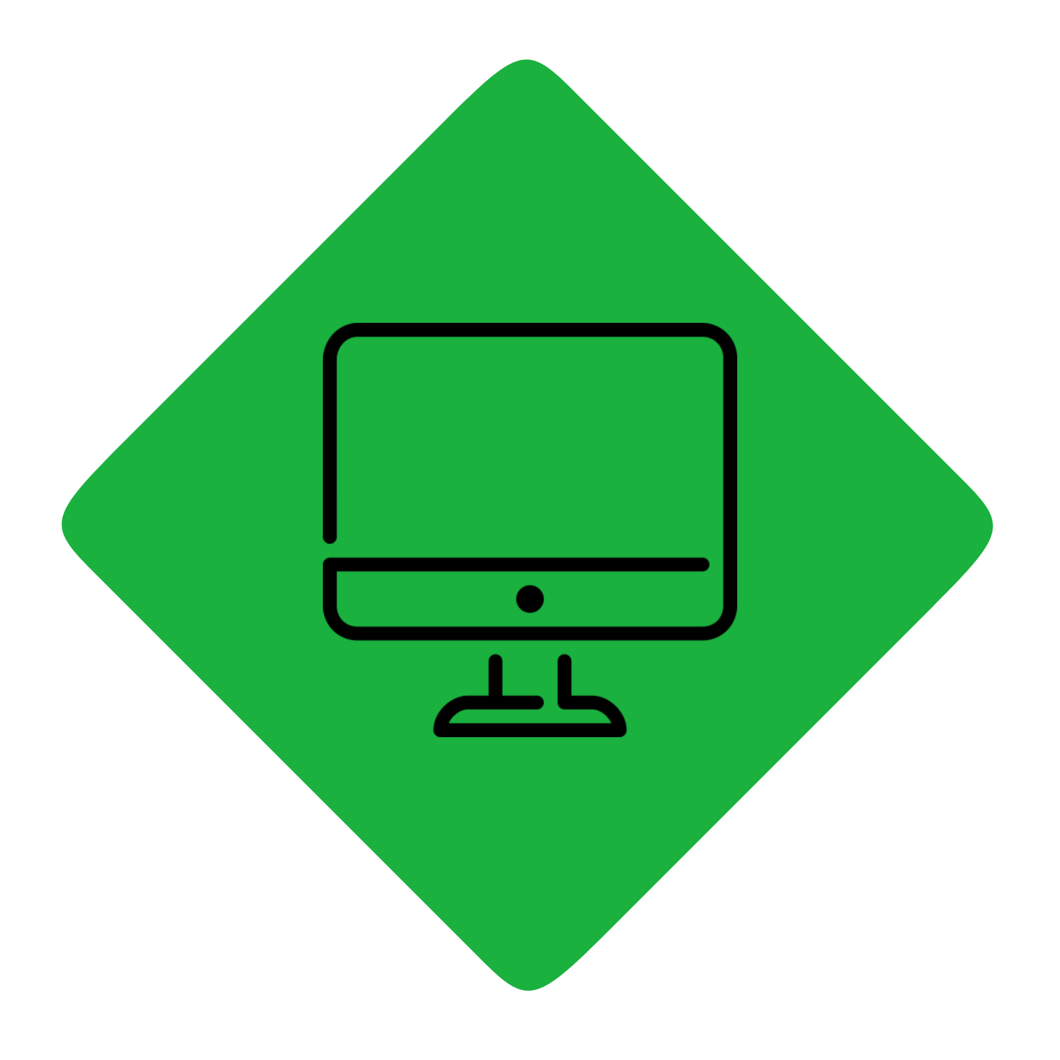 computer on green background